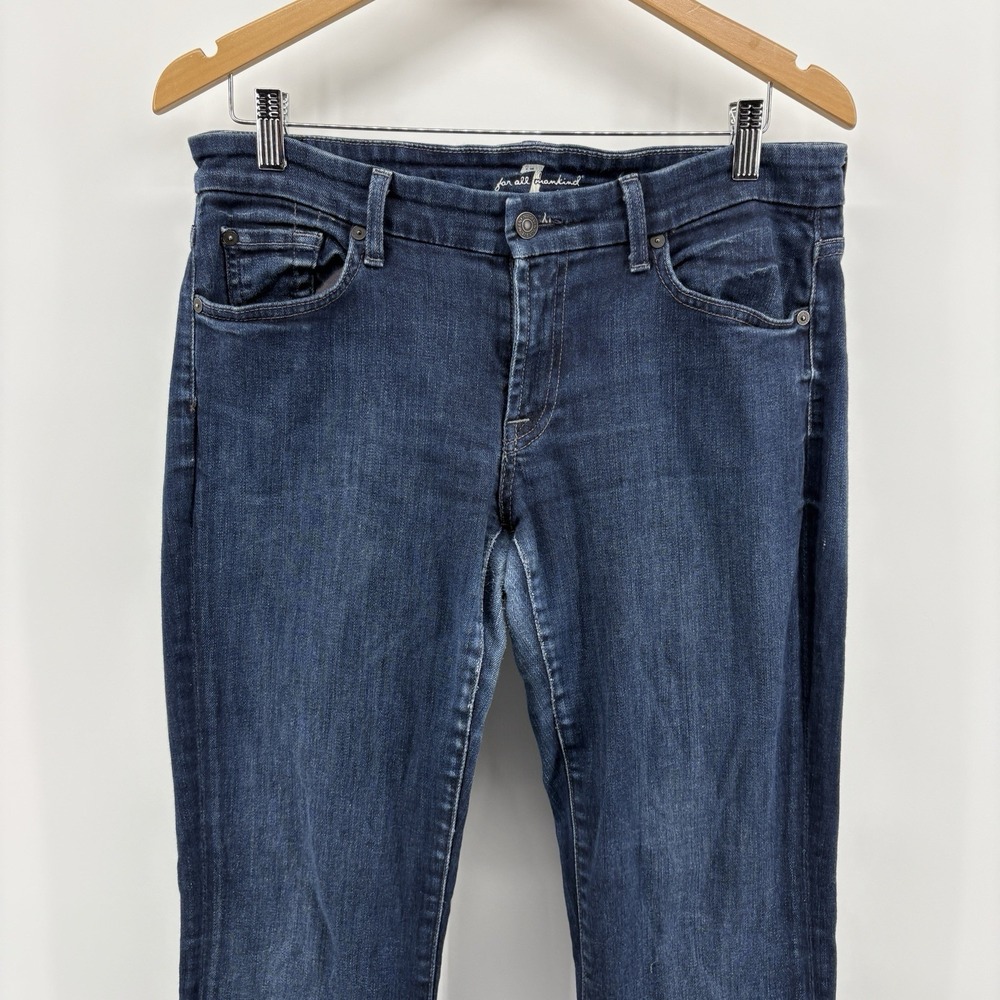 7 For All Mankind Jeans Womens 30 Blue Dark Wash Kimmie Straight Leg Stretch